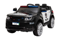 Battery Powered - 12V Black Police Ride On Car