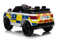 Battery Powered - 12V White Police Ride On Car